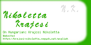 nikoletta krajcsi business card